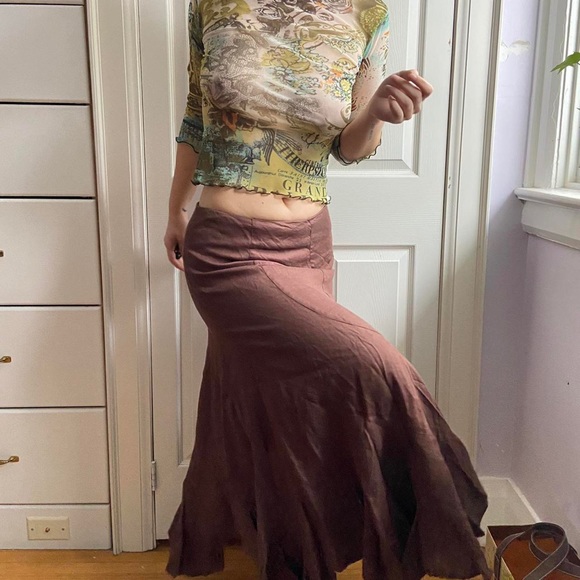 Vintage Brown Midi skirt - Picture 4 of 4